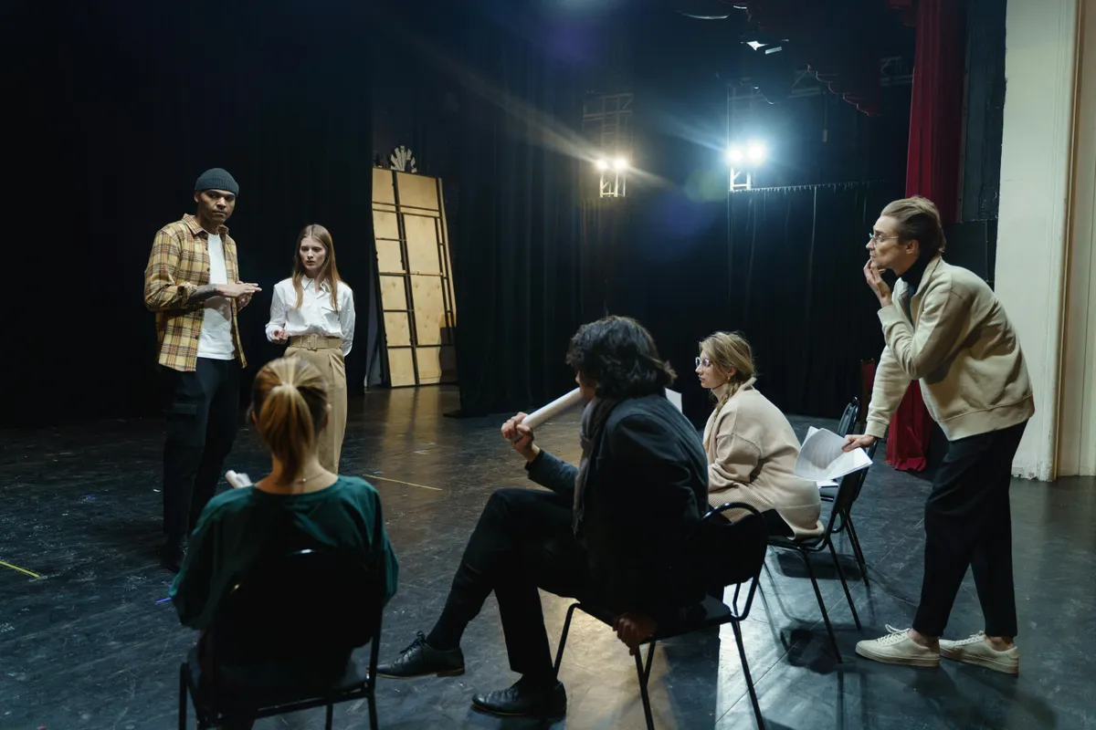 Actors working together in a coaching session